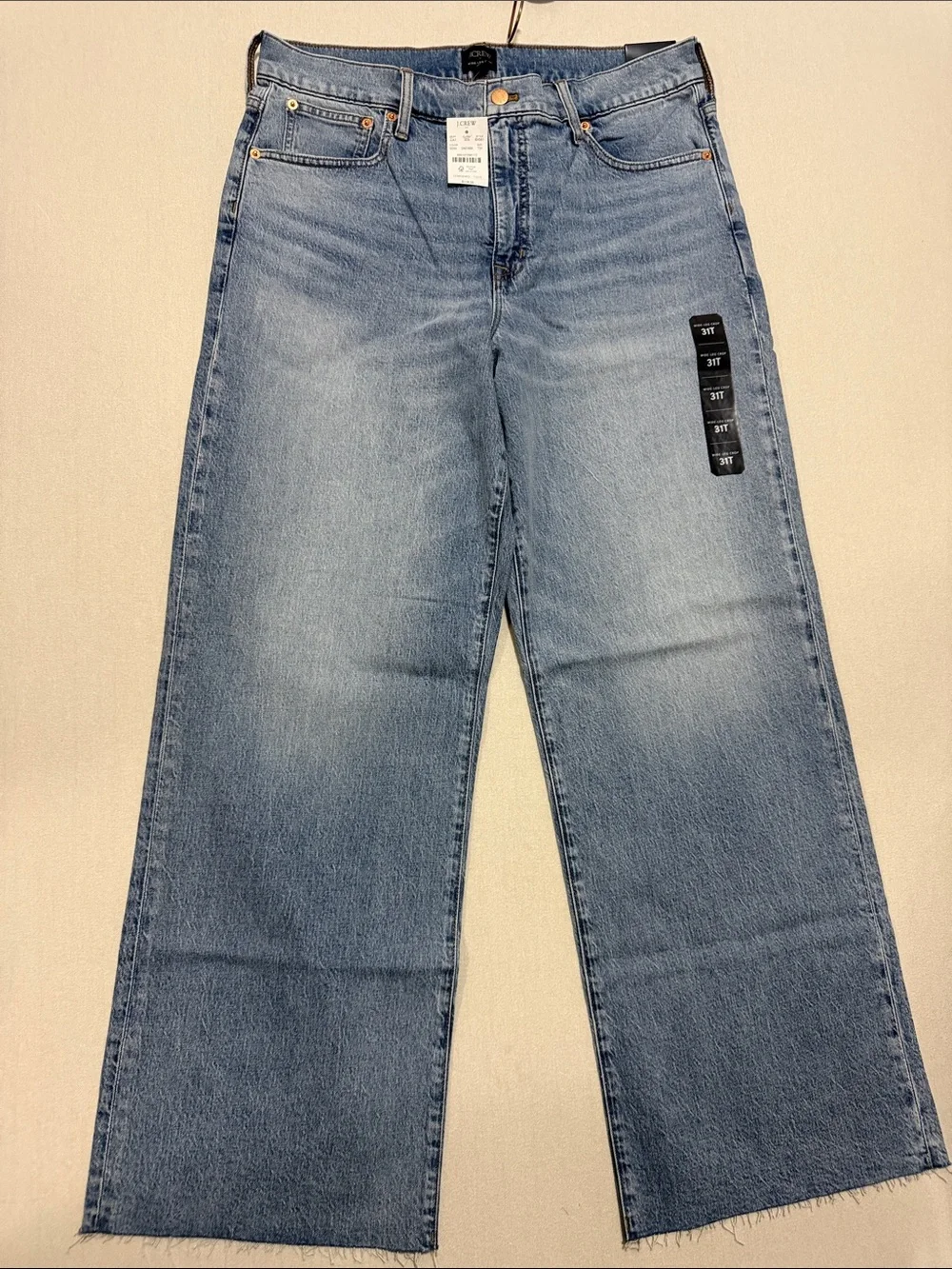 J. Crew Medium Blue Wide-Leg Raw Hem Jeans